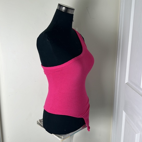 Sugar Rain Stretchy Barbie Pink One Shoulder Bodysuit Size M/L - Picture 10 of 11